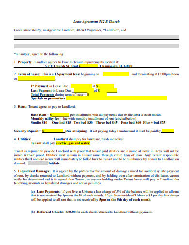 professional church lease agreement template