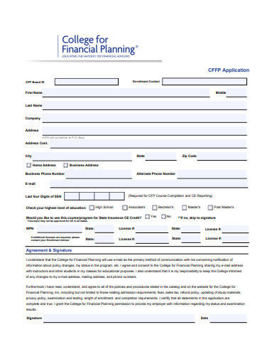 professional college financial plan template