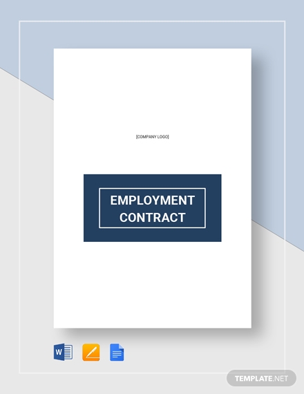 professional employee written contract layout