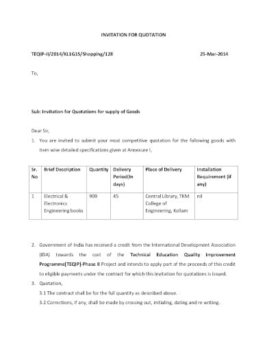 professional engineering quotation template