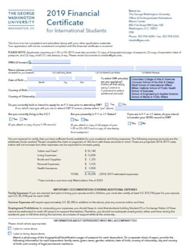 9  Financial Certificate Templates PDF DOCX