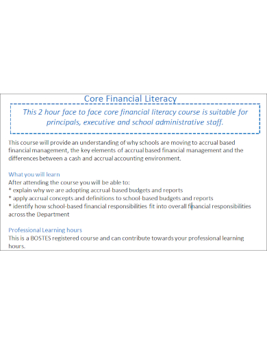 professional financial literacy flyer template