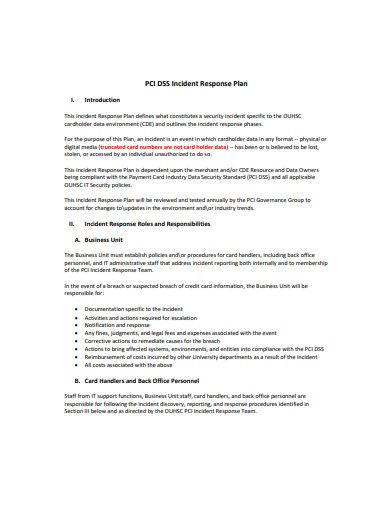 professional incident response plan template