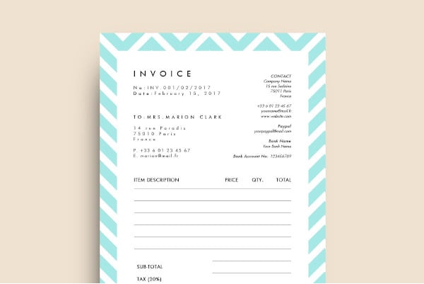professional invoice receipt template for word