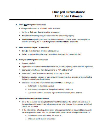 professional loan estimate example