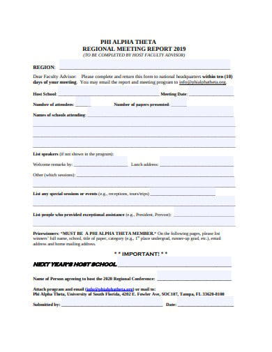 Meeting Report Template Free Report Templates