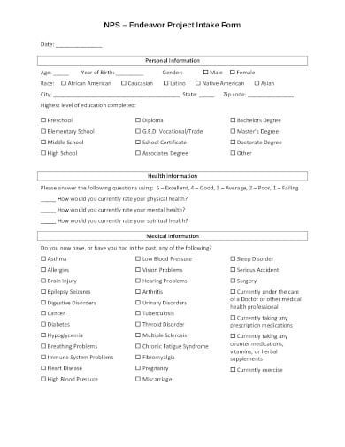 professional project intake form template