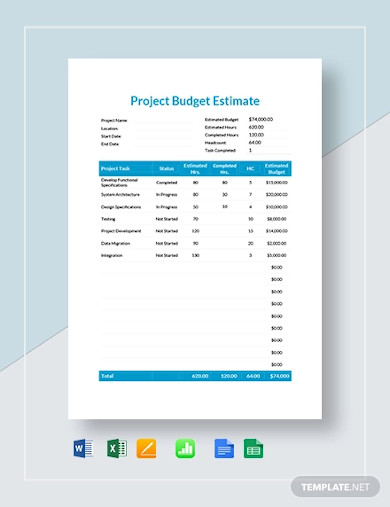 budget estimation template