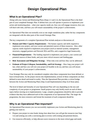 project design operational plan template