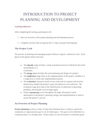 project development plan in pdf