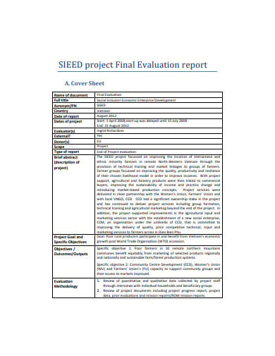 project final evaluation report template