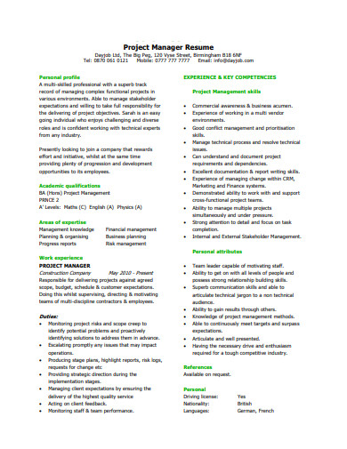 project-manager-resume-in-pdf