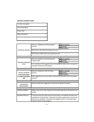 project research feedback template