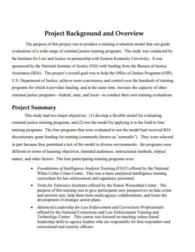 project training evaluation in pdf