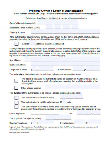 property-letter-of-authorization-template