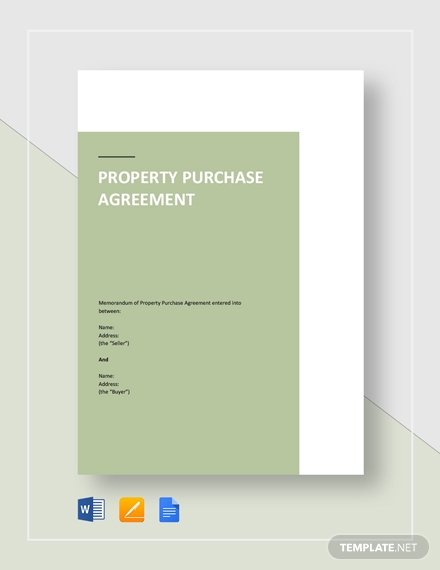 property purchase agreement sample template