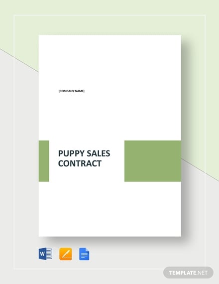 puppy sales clean contract layout