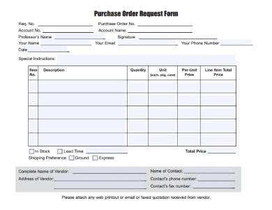 purchase order request form
