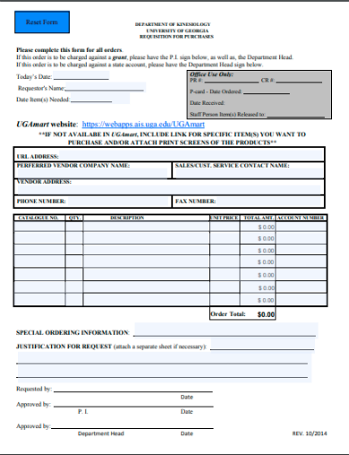 7+ Purchase Form Templates, Sample, Example, Format