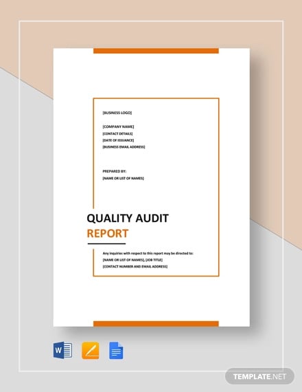quality audit report template
