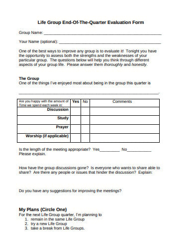 quarter evaluation form in pdf