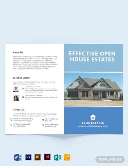 real estate community bi fold brochure template