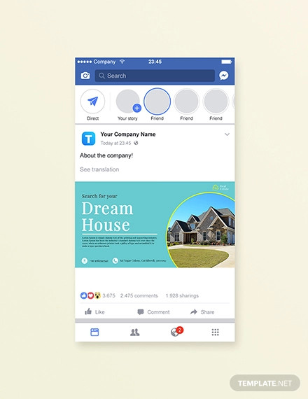 real estate facebook ad banner template