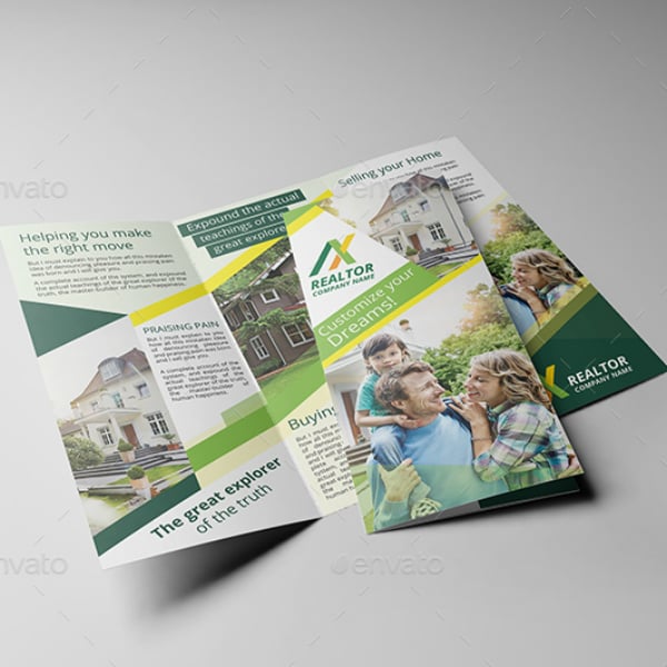 realtor company tri fold brochure sample