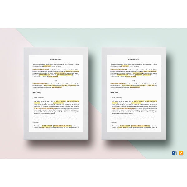 rental agreement format