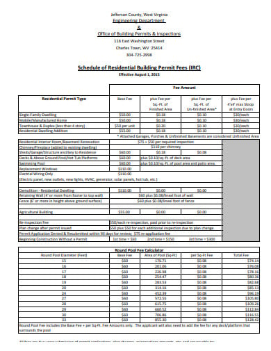 residential building schedule templatein pdf