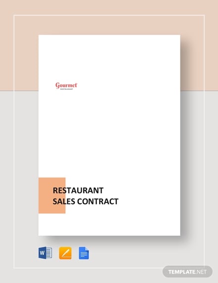 restaurant business sales contract template