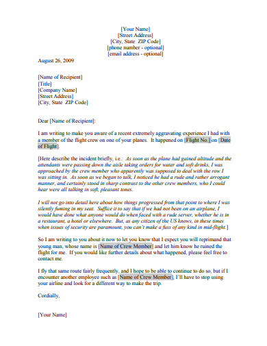 5  Restaurant Complaint Letter Templates in Google Docs Word Pages