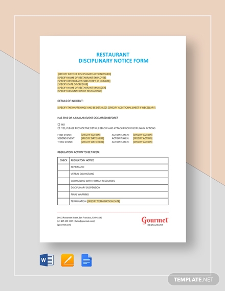 10+ Restaurant Notice Templates - Google Docs, MS Word, Pages, PDF ...