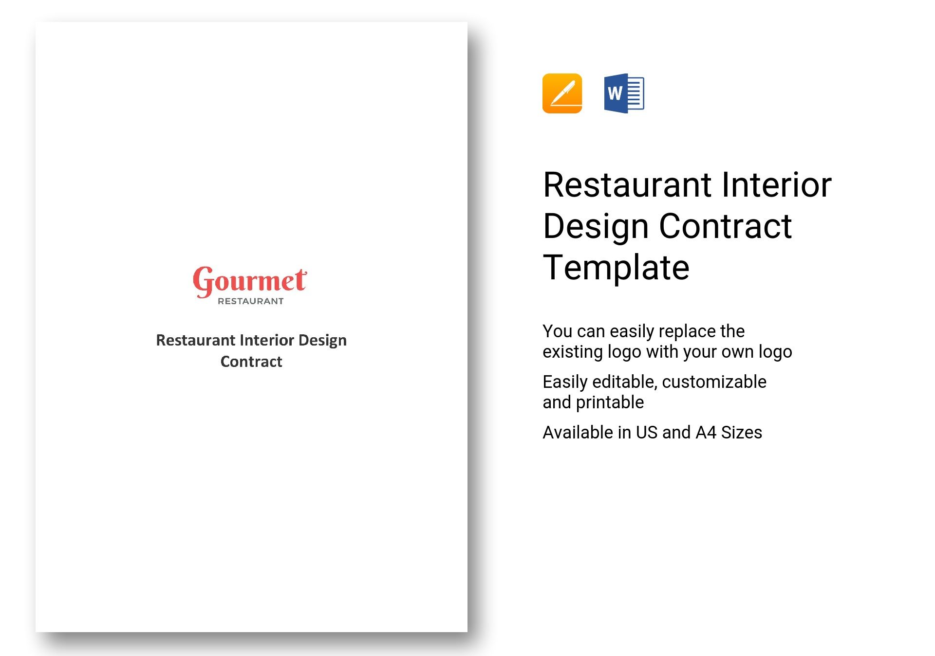 restaurant interior design contract sample