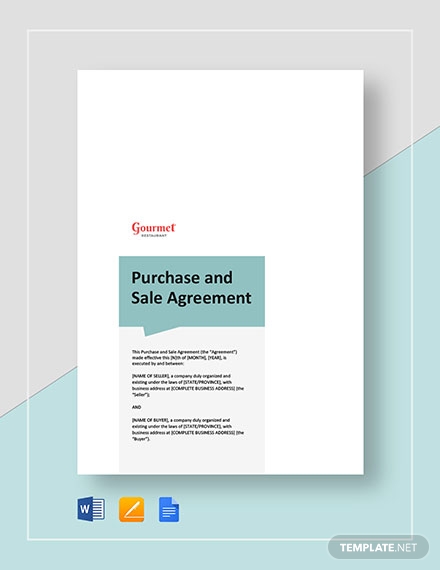 restaurant purchase and sale agreement template