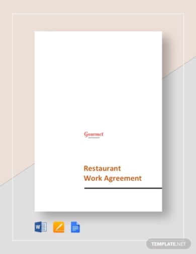 restaurant work agreement template