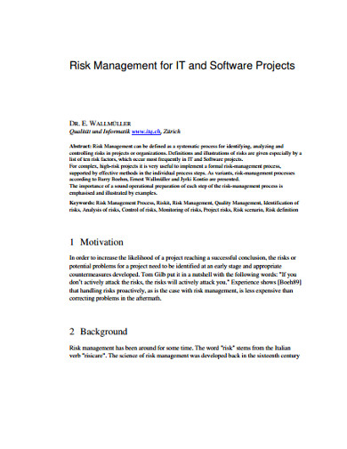 risk-management-for-it-projects