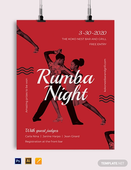 rumba night event template
