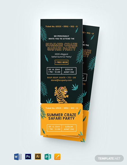 safari-party-ticket-invitation-template