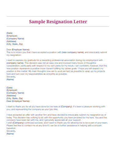 12+ Acceptance of Resignation Letter Templates in Word | Pages | PDF