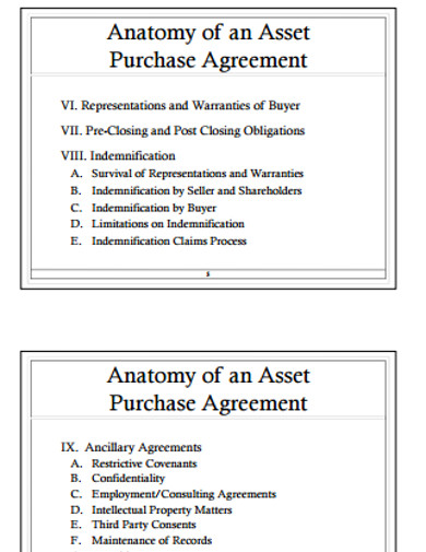 sample asset agreement for business