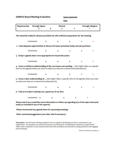 19+ Meeting Evaluation Templates - PDF