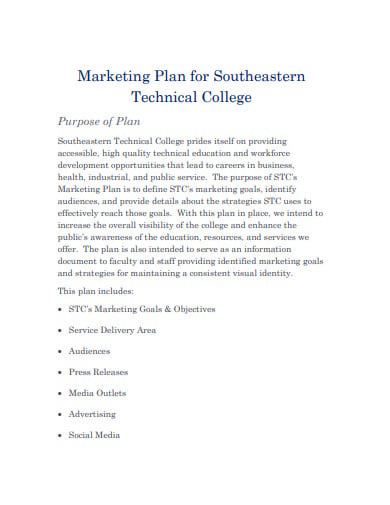 marketing plan university assignment
