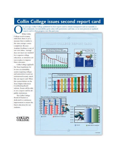 sample college report card example