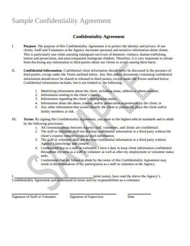 sample confidentiality meeting agreement