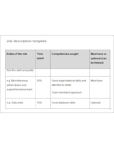sample data entry job description template
