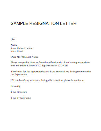 15+ Best Resignation Letter Templates in Google Docs | Word | Pages | PDF