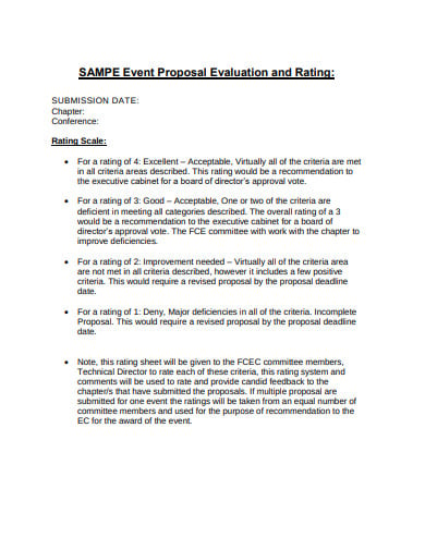 sample event proposal evaluation