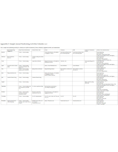 10+ Fundraising Calendar Templates - PDF