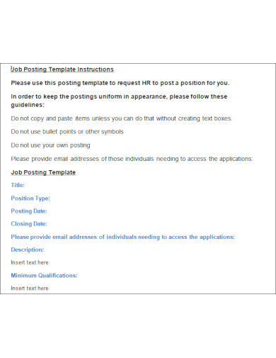 sample job posting template format